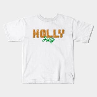 Holly Jolly Christmas Cookie Lettering Design Kids T-Shirt